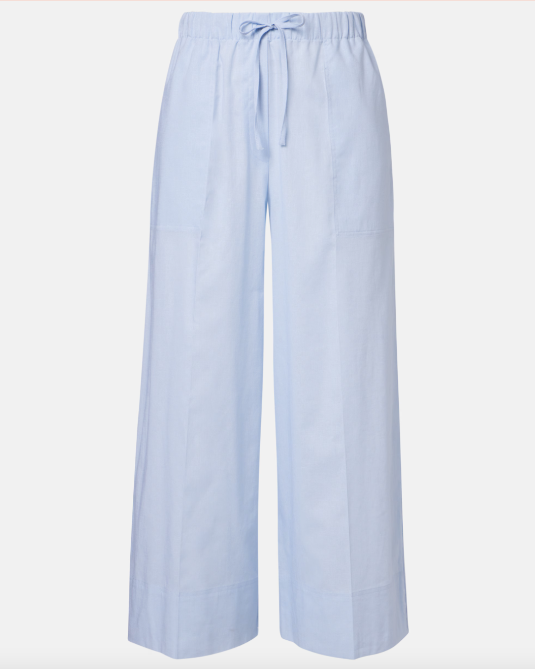 Cotton and linen wide-leg pants