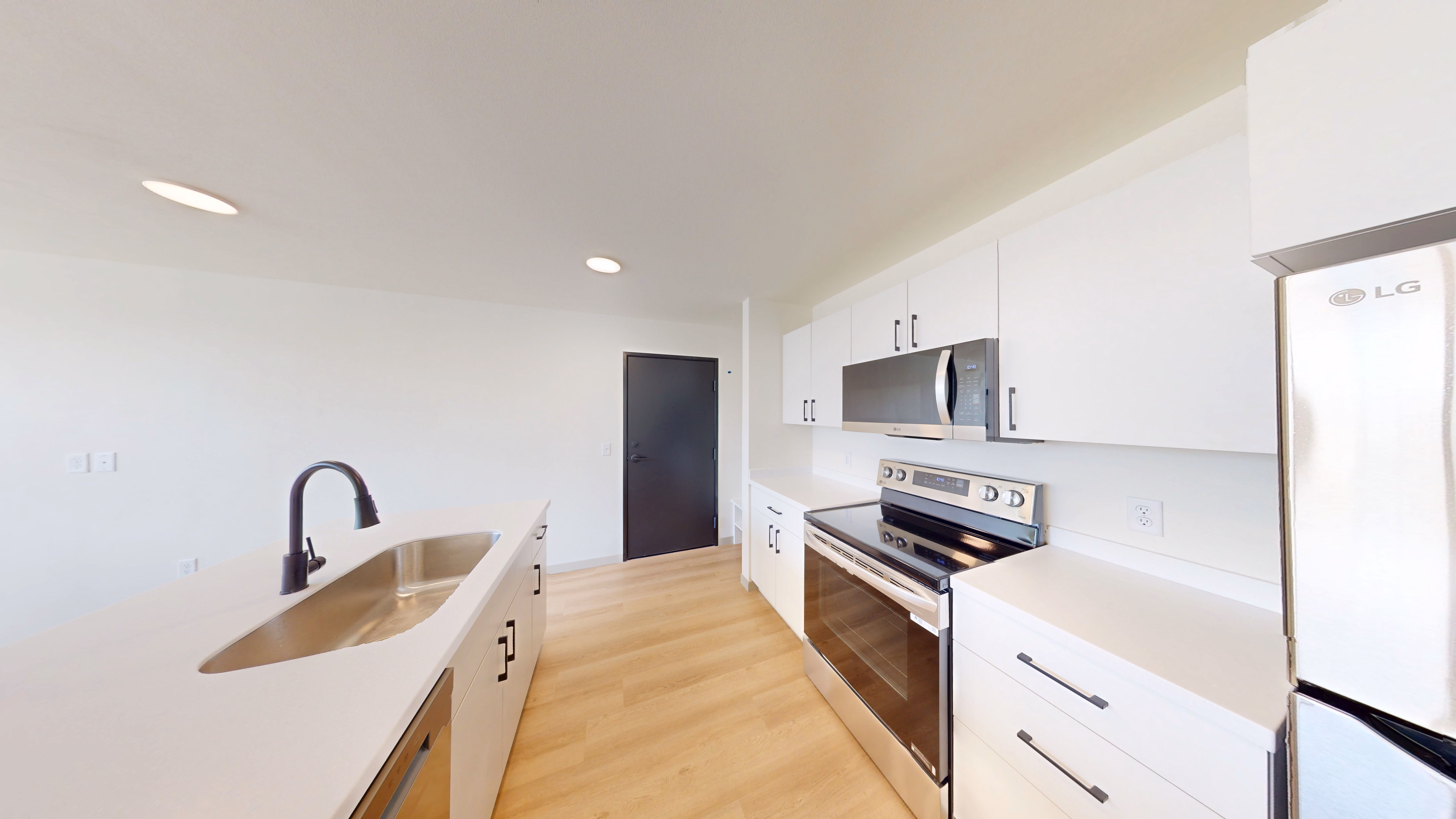 Modern kitchen finishes at Foss Fields Ascent apartments