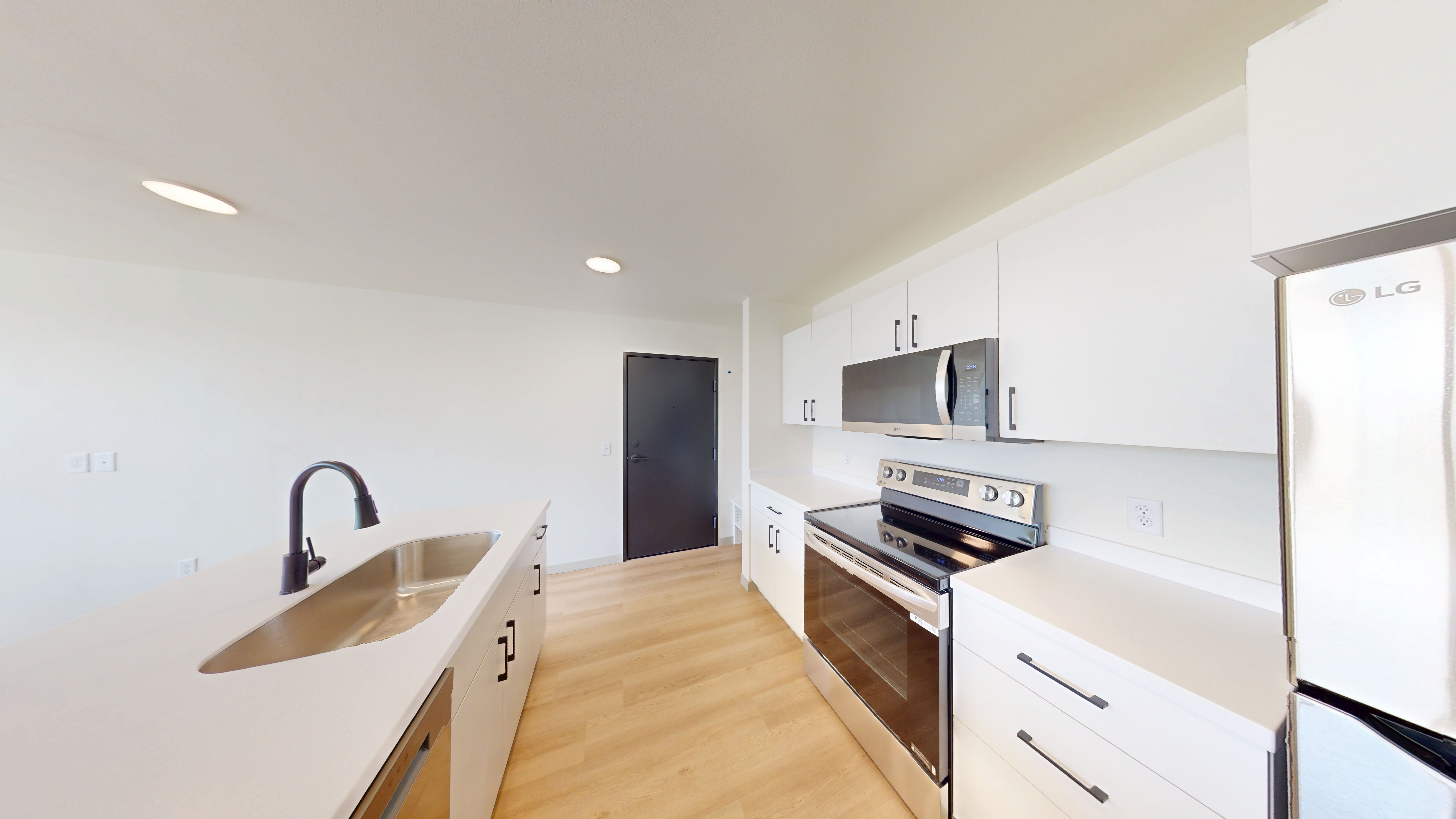 Modern kitchen finishes at Foss Fields Ascent apartments