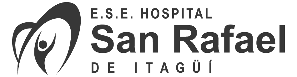 Logotipo del Hospital San Rafael de Itagüí con figura humana estilizada.
