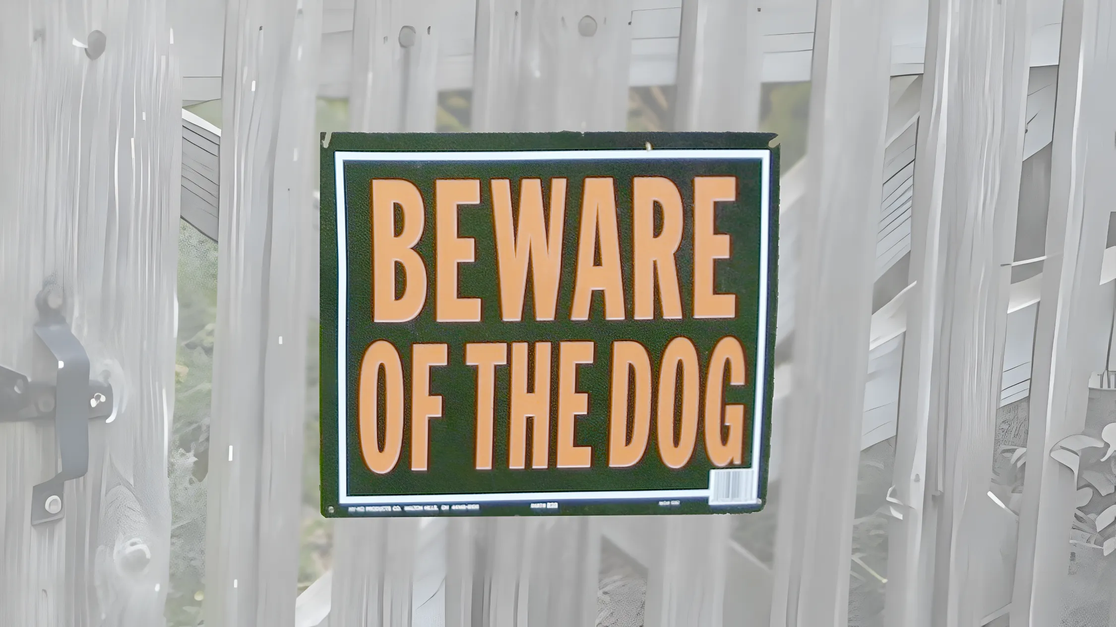 Beware of the Dog sign attached to a fence