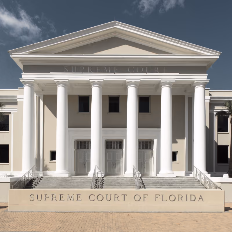 Exterior of the Florida Supreme Court Building in Tallahassee, Florida.