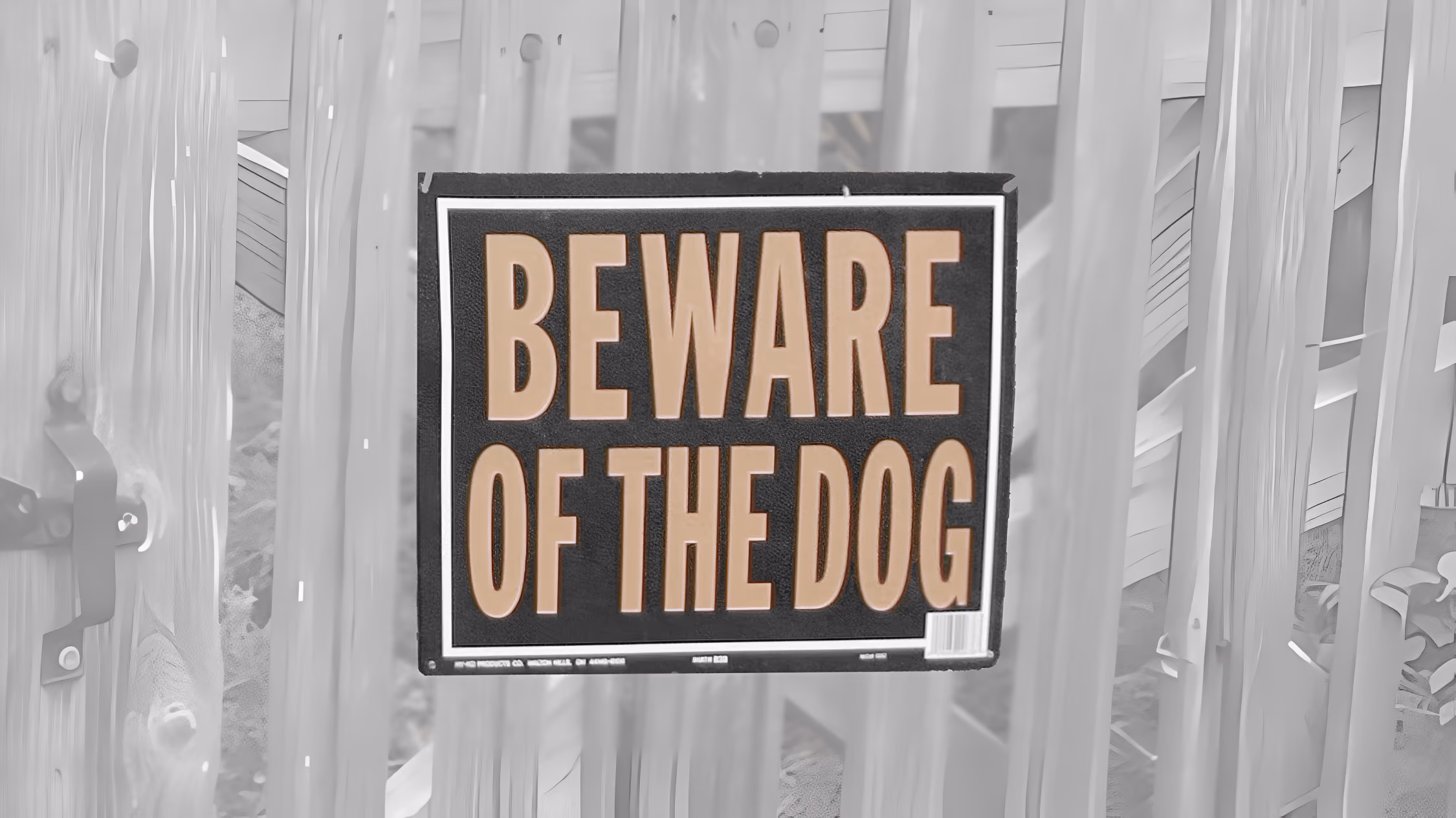 Beware of the Dog sign attached to a fence