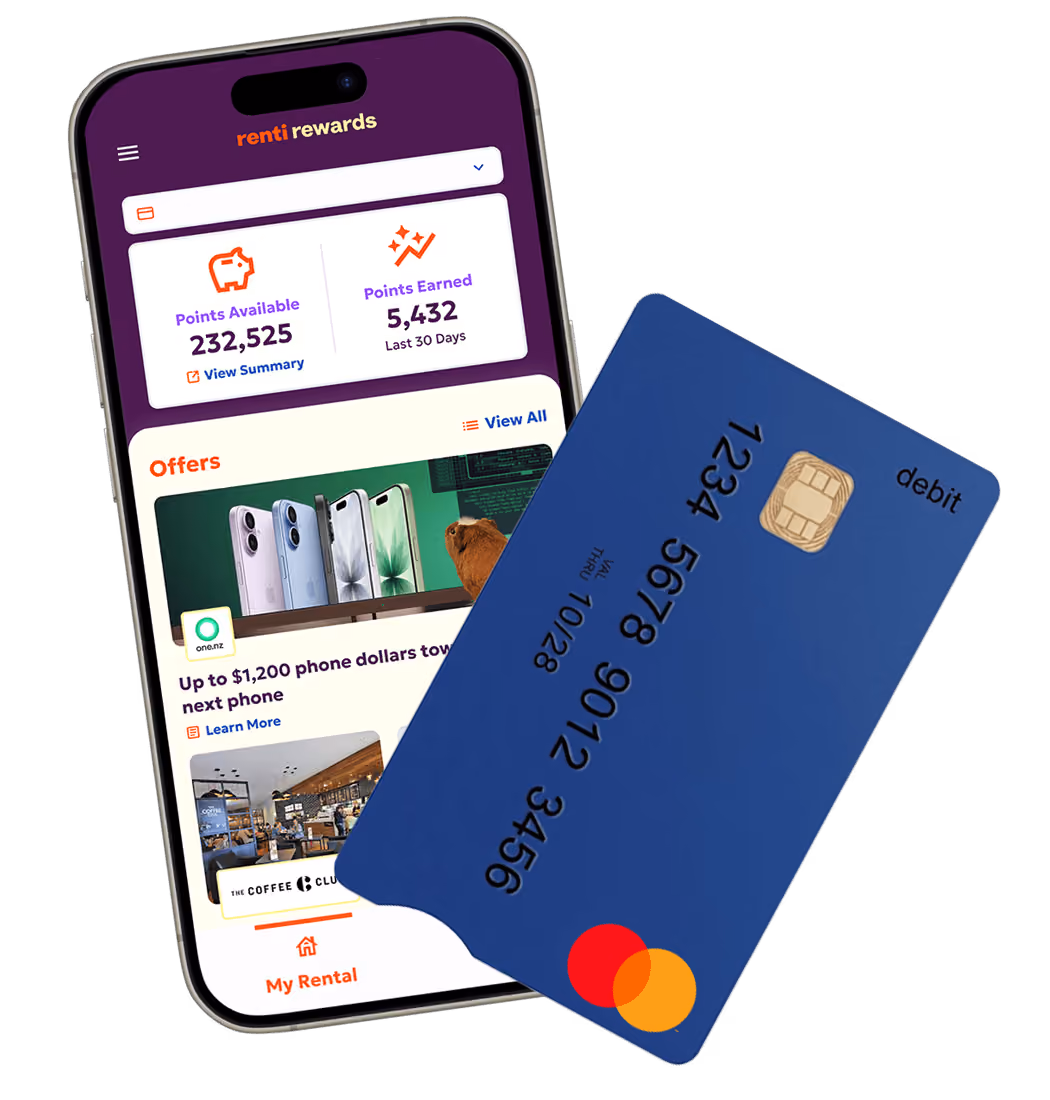 Renti Rewards app on phone