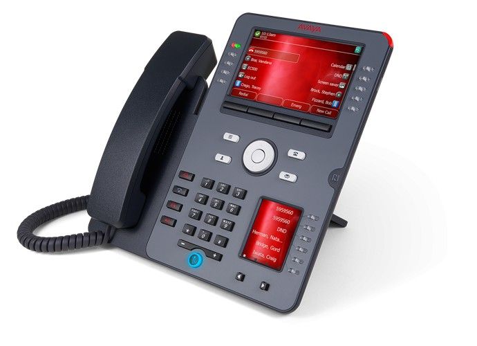Avaya J189 business desk phone with two color screens and programmable line buttons