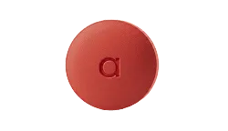 Round red wellness tablet