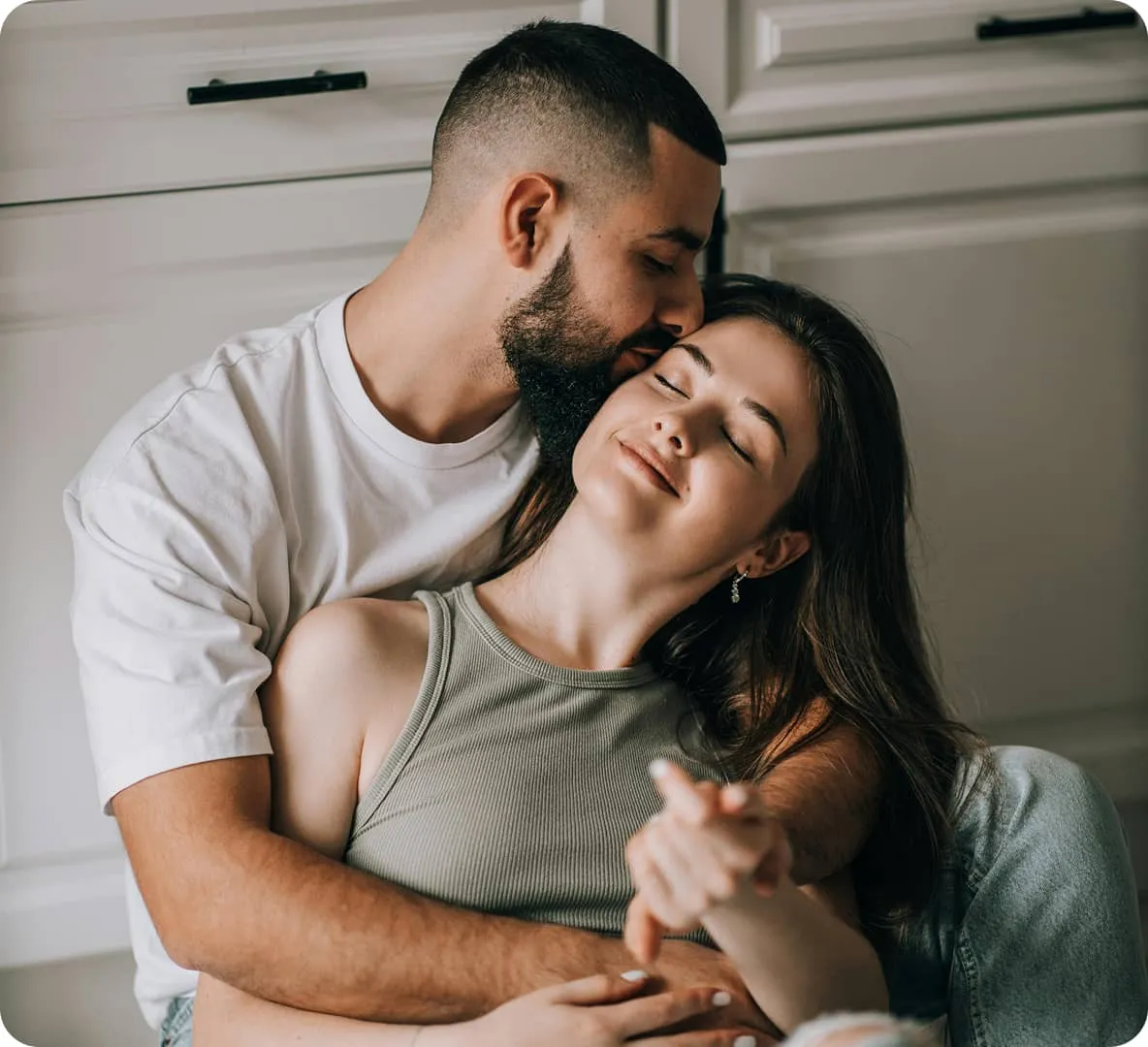 Loving couple sharing an intimate moment together