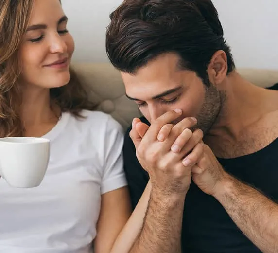 Loving couple sharing an intimate moment together
