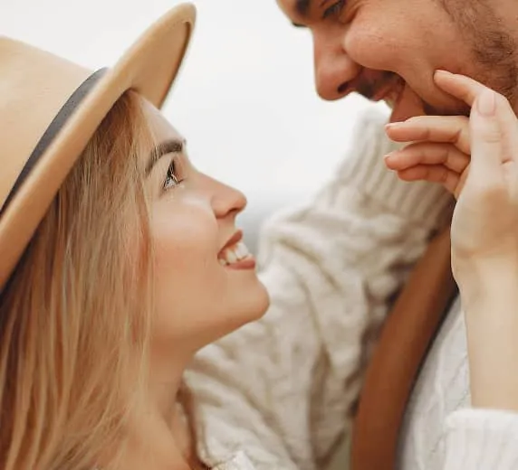 Loving couple sharing an intimate moment together