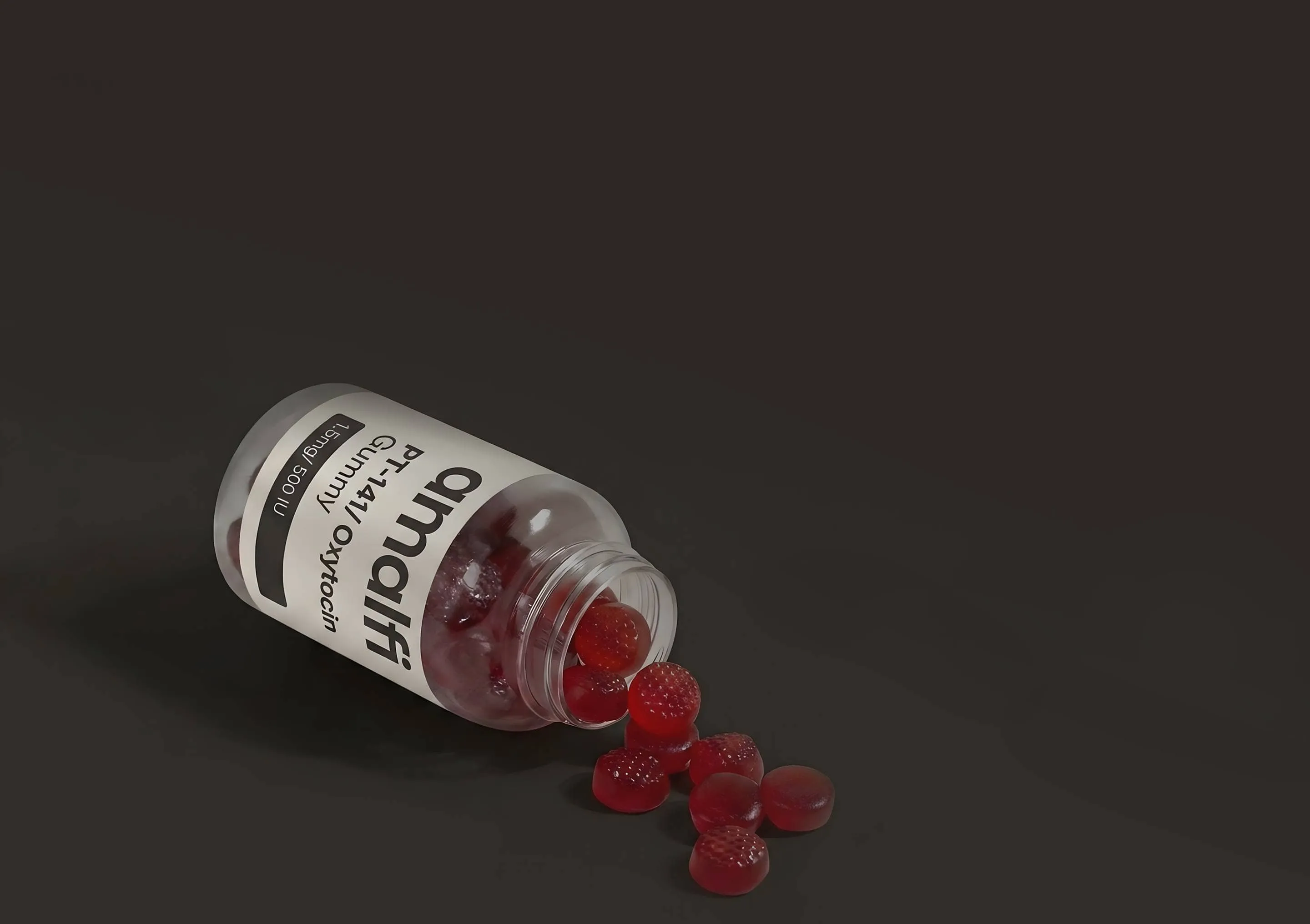 Bottle of PT-141 and Oxytocin gummies