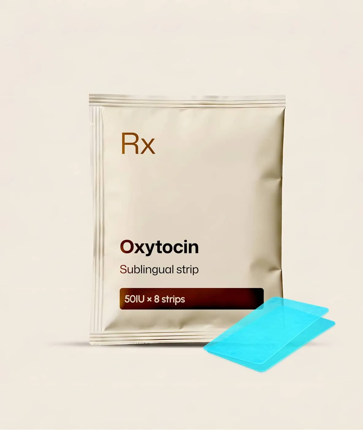 Packaged oxytocin sublingual strips with dissolvable film