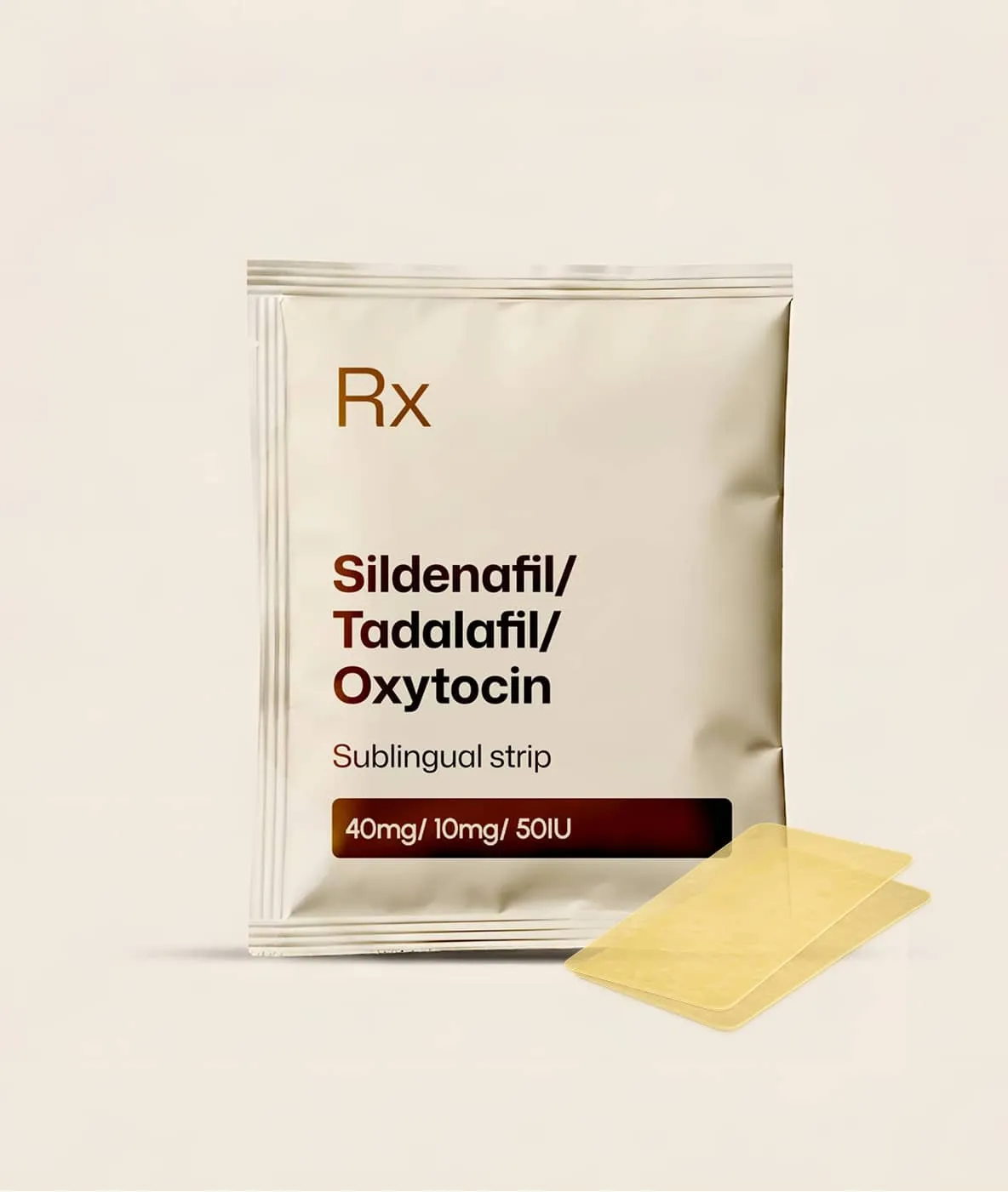 Packaged Sildenafil/ Tadalafil/ Oxytocin sublingual strips with dissolvable film