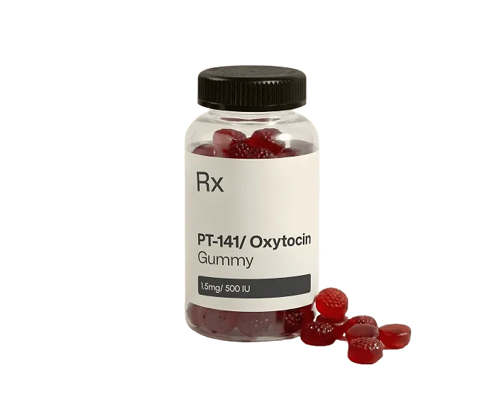 Bottle of PT-141 and Oxytocin gummies