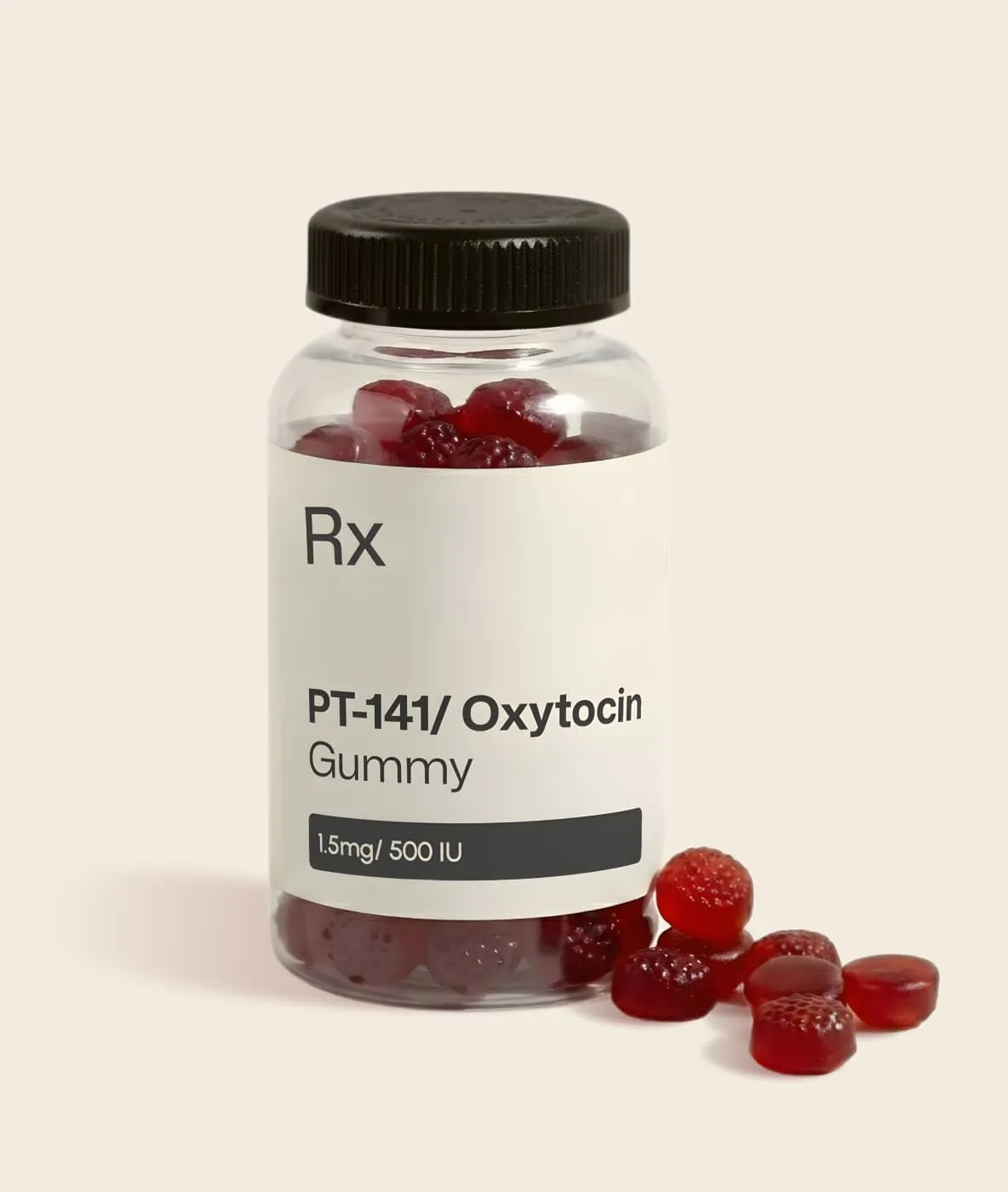Bottle of PT-141 and Oxytocin gummies