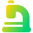 Stylized green and yellow microscope icon with a simple, smooth gradient design.