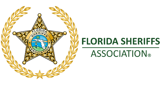 Florida Sheriffs Association logo with gold star and laurel wreath alongside green text.
