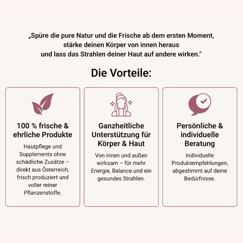 "Die Vorteile" von Ringana-Produkten, Stichpunktliste