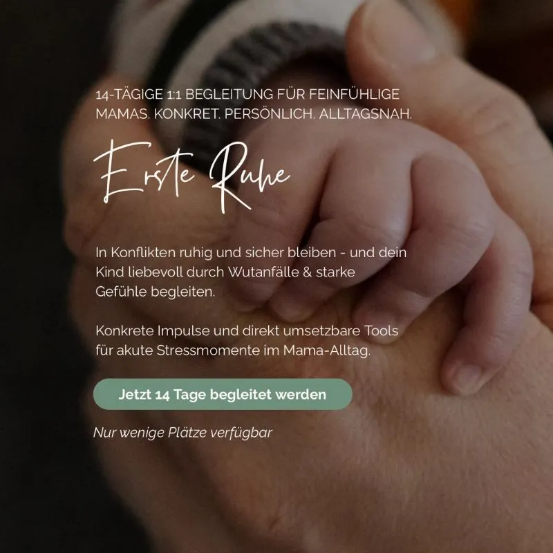 Baby-Hände im Fokus, Sensible Mutterschaft Website, Ruhe-Sektion
