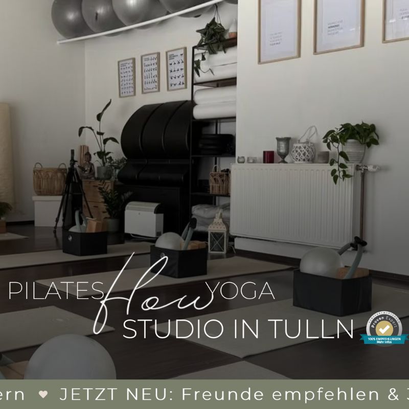 Pilates-Studio mit Gymnastikbällen und Trainingsutensilien, Hero-Bild zum Studio in Tulln