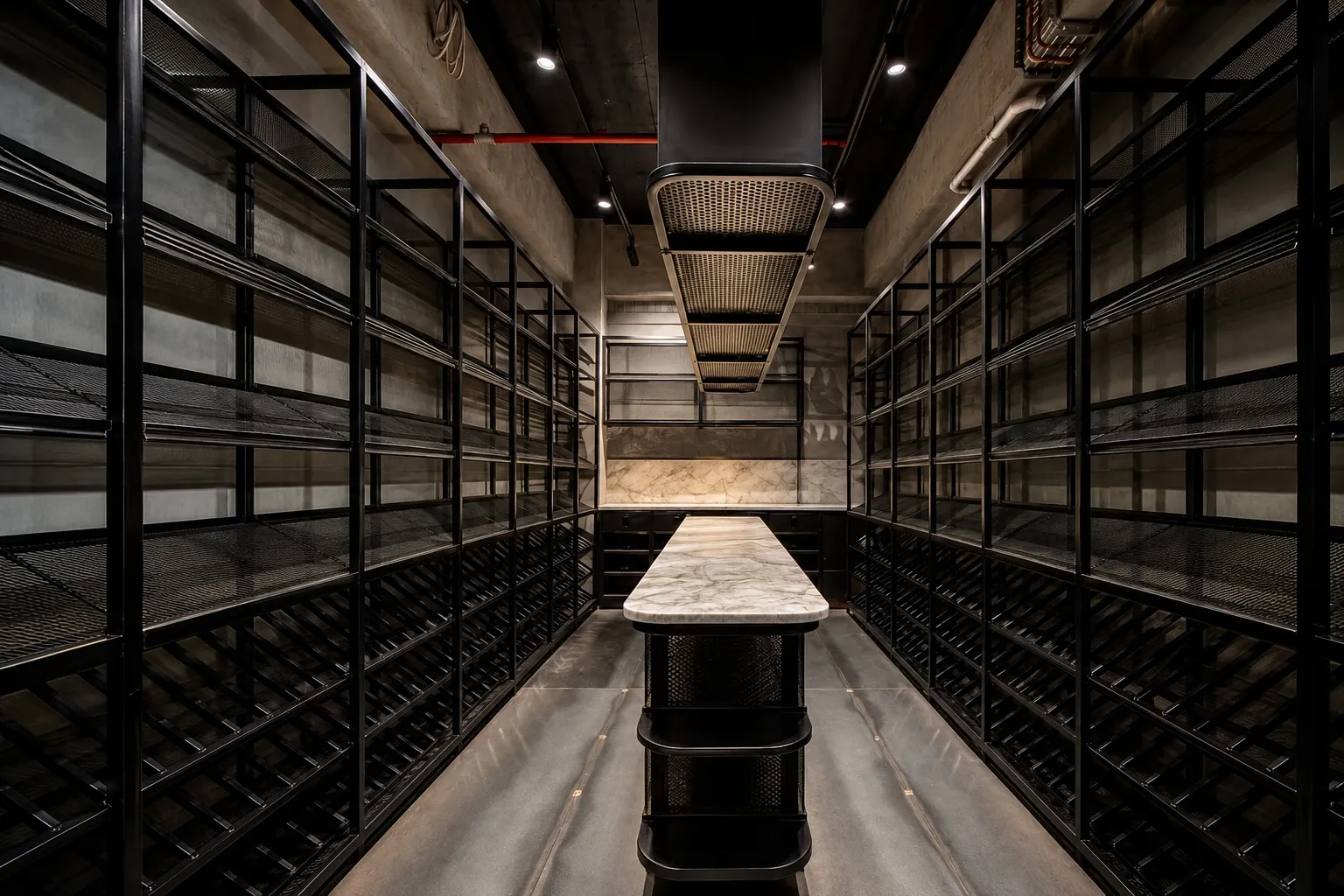 GSP Engineering custom build steel racks and shelving for wine cellar