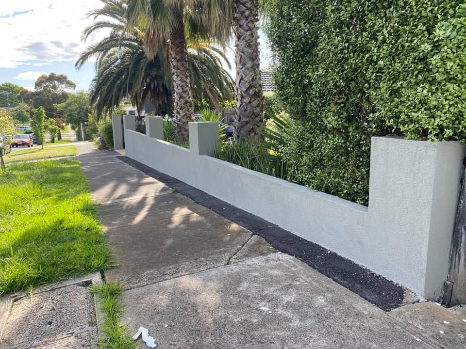Rendered residential boundary wall in Glenroy before installation of custom metal fencing by GSP Engineering