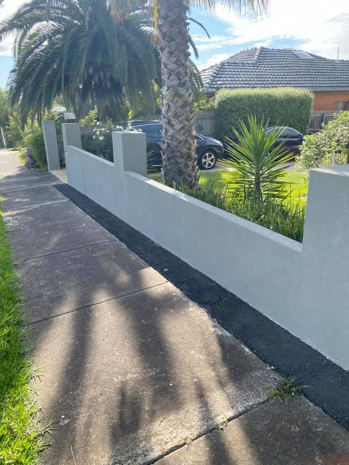 Rendered residential boundary wall in Glenroy before installation of custom metal fencing by GSP Engineering