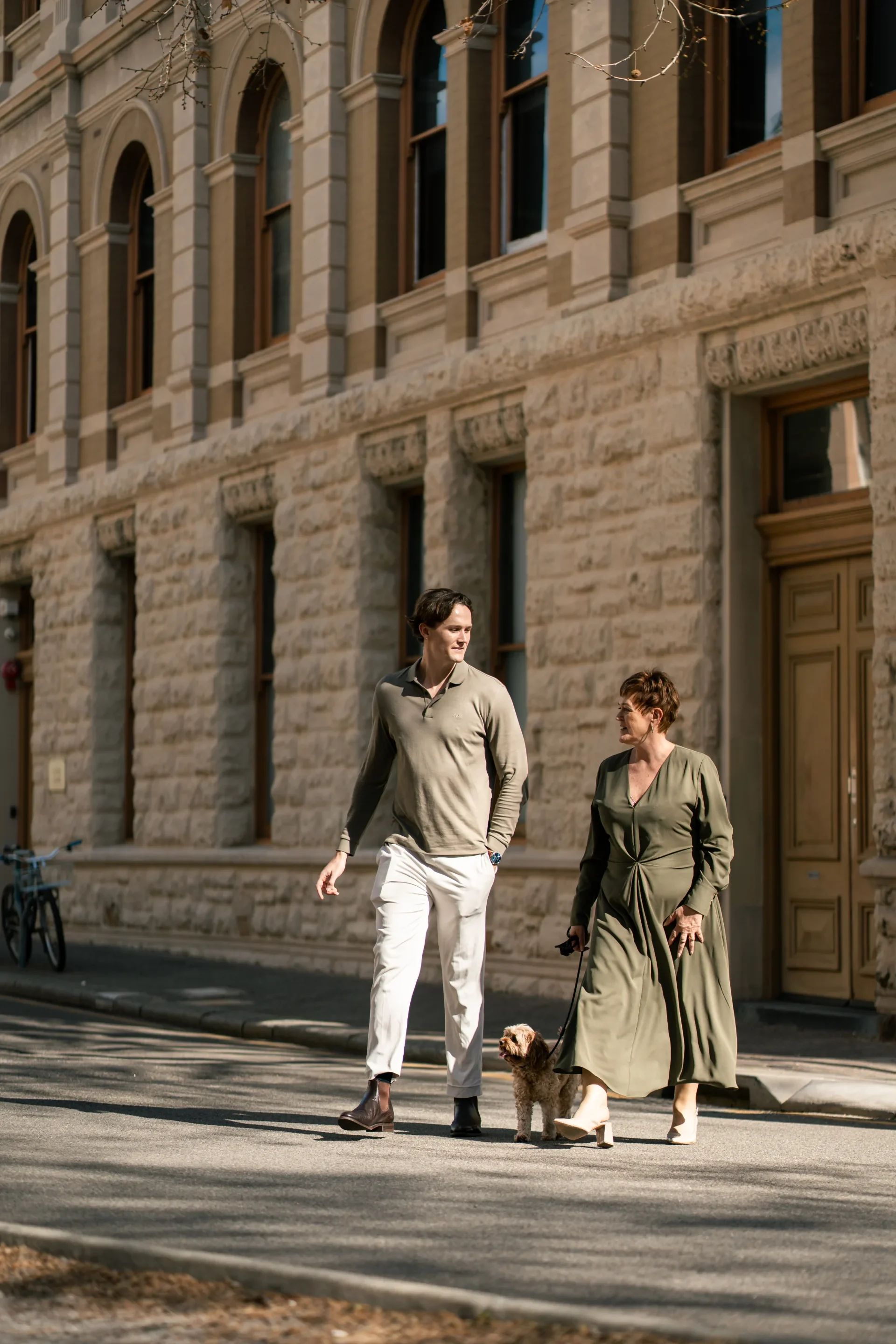 A Dream Freedom Financial broker walking with a client