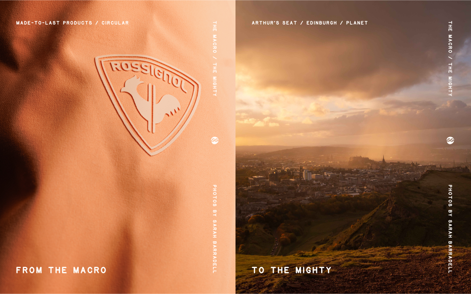 Close-up of a made-to-last Rossignol product beside Arthur’s Seat in Edinburgh, linking durable, circular design choices to the mighty landscapes they can help protect.