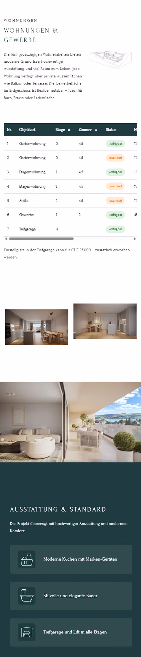Seeblick Birrwil website — mobile view 3