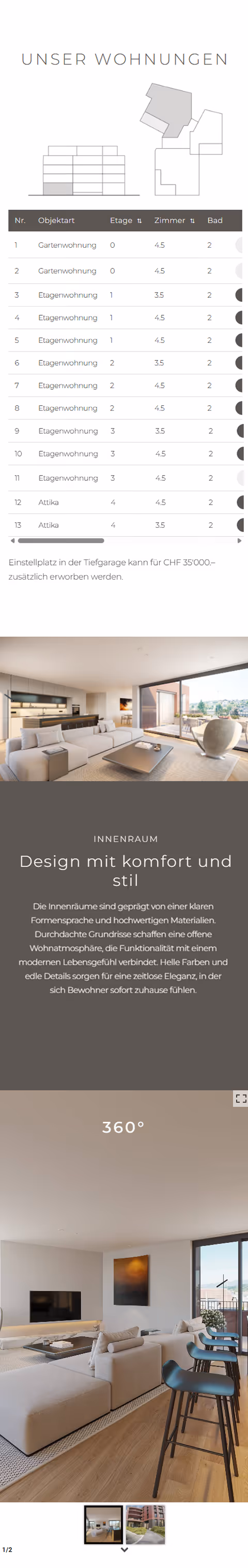 Seeblick Birrwil website — mobile view 2