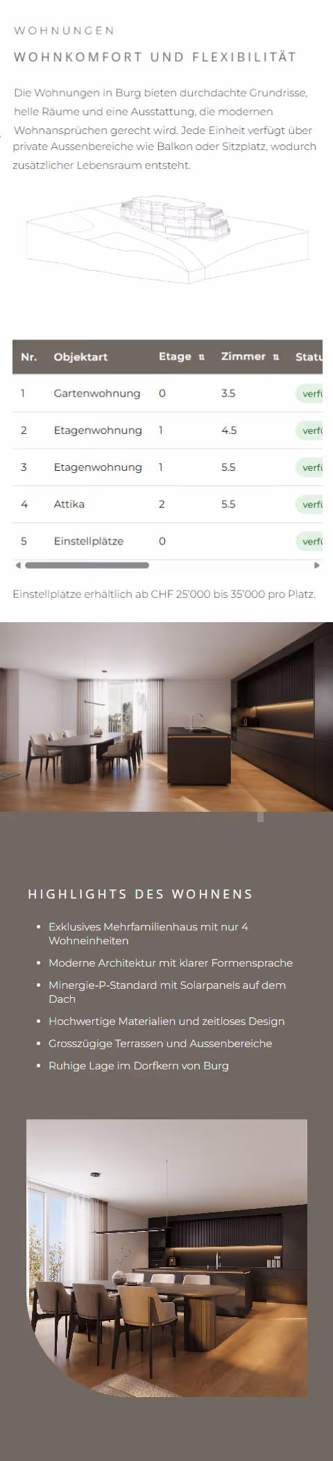 Seeblick Birrwil website — mobile view 2