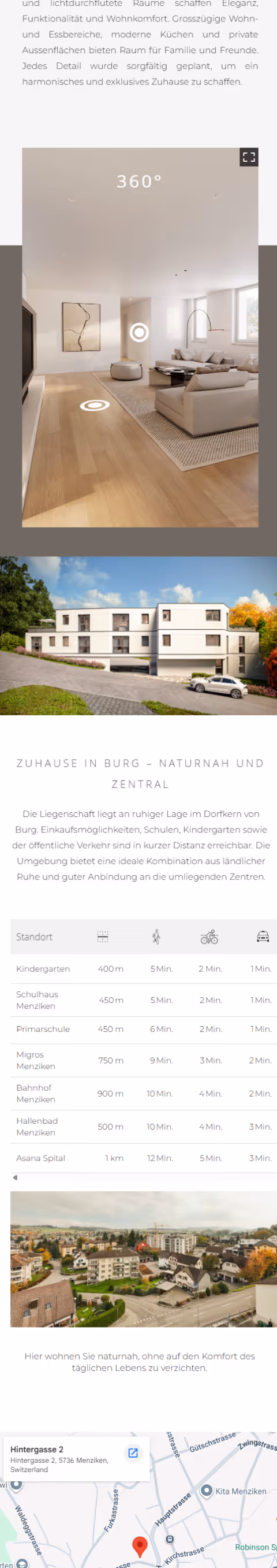 Seeblick Birrwil website — mobile view 3