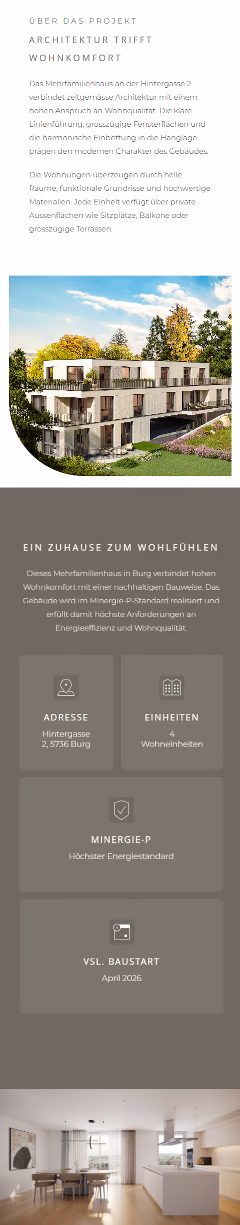 Seeblick Birrwil website — mobile view 1