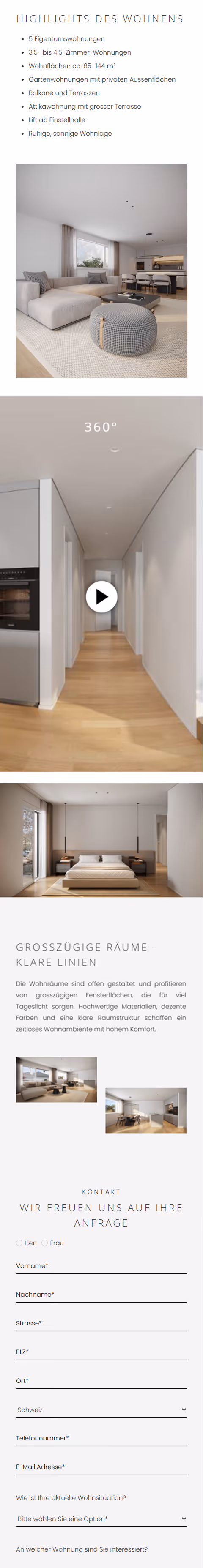 Seeblick Birrwil website — mobile view 3