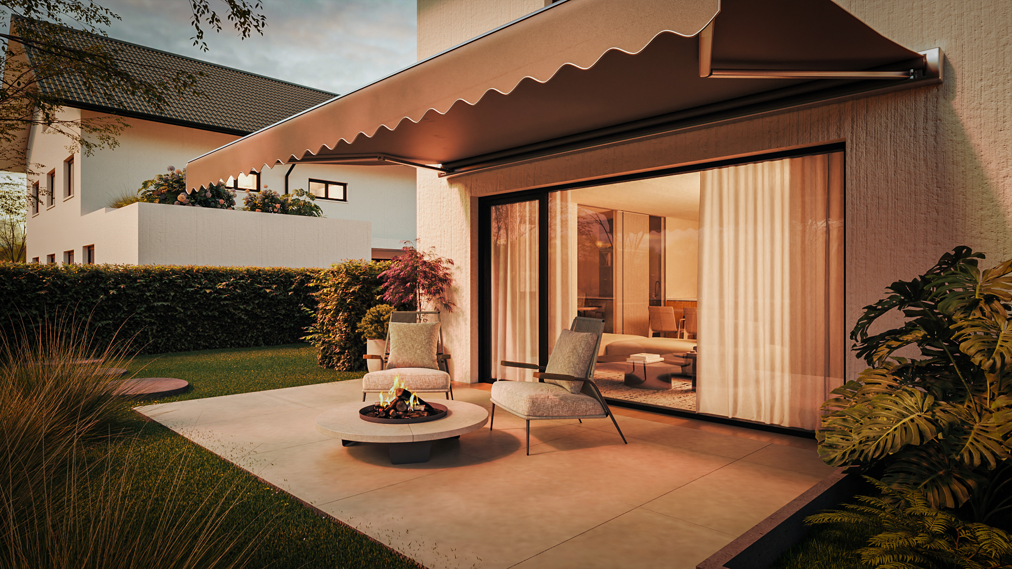 Stüsslingen — Sheltered terrace in the evening light