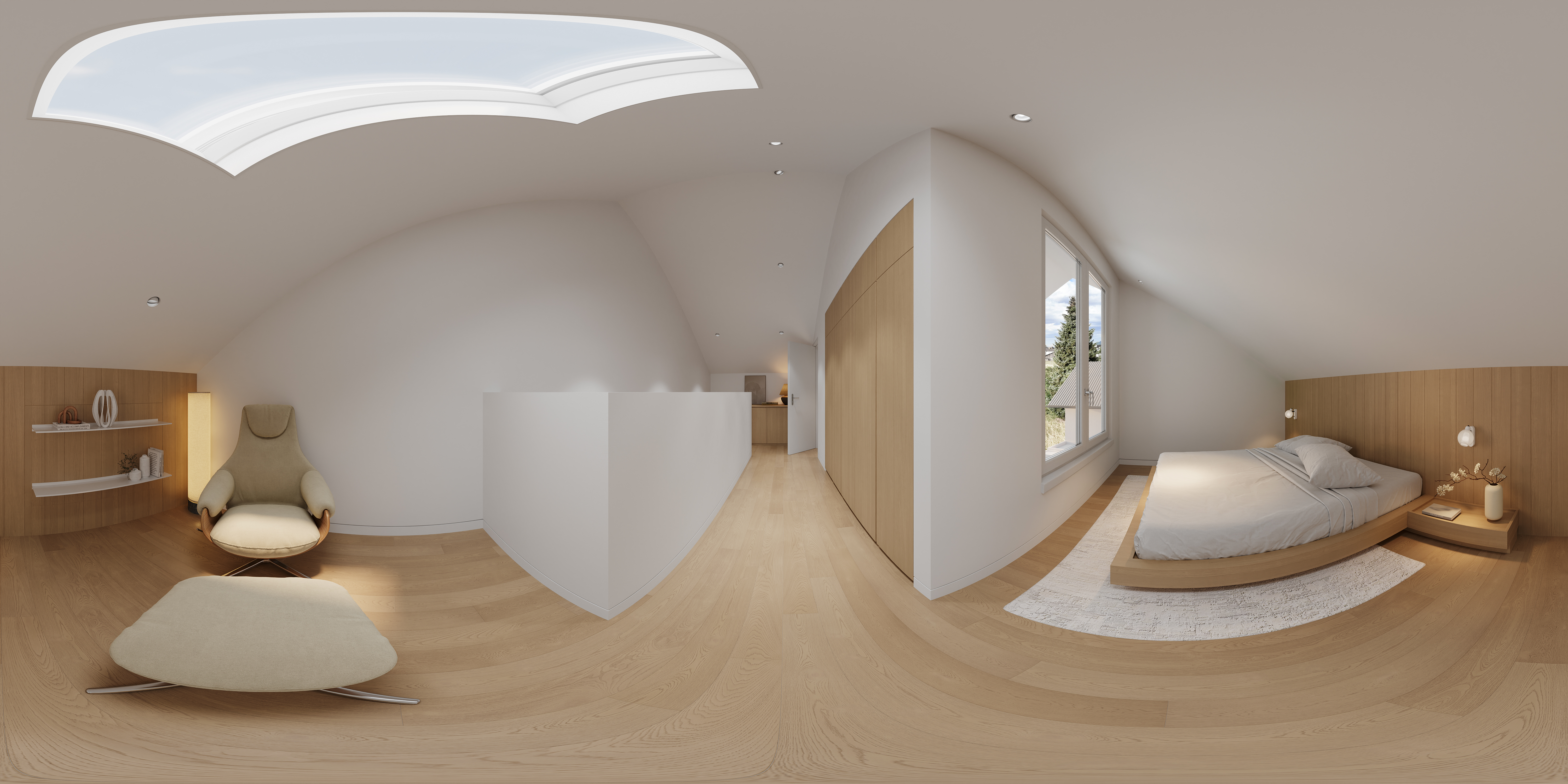 Stüsslingen — Attic bedroom and reading corner