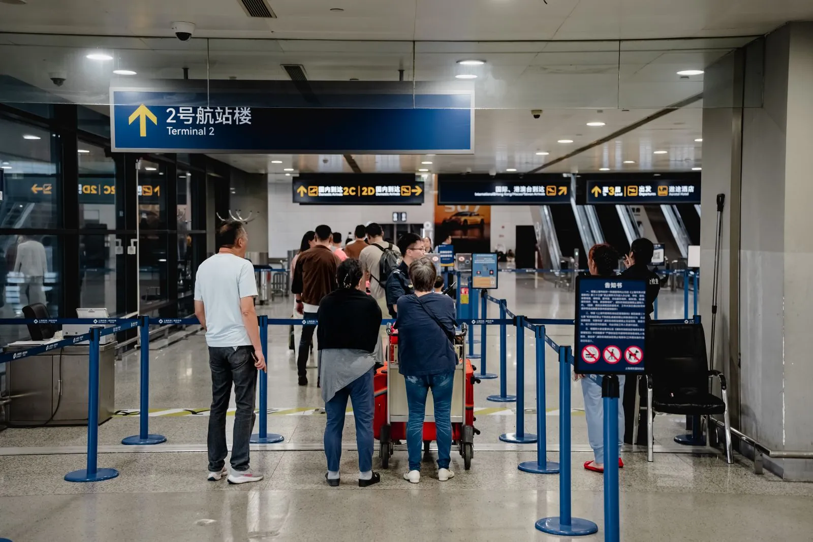 Aeropuerto de Shanghái antes del vuelo de regreso