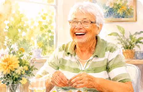 Old woman smiling