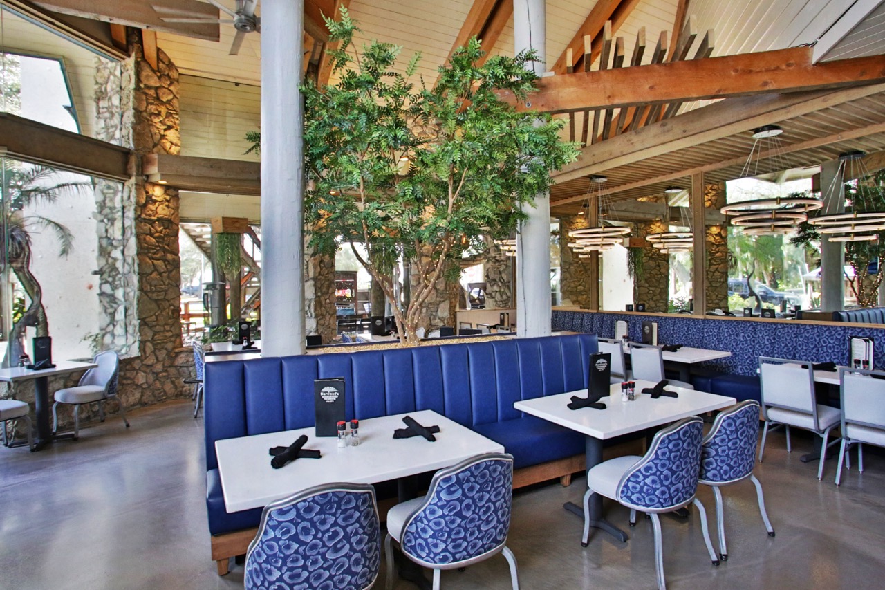 The 1946 Restaurant — stone columns and indoor oak