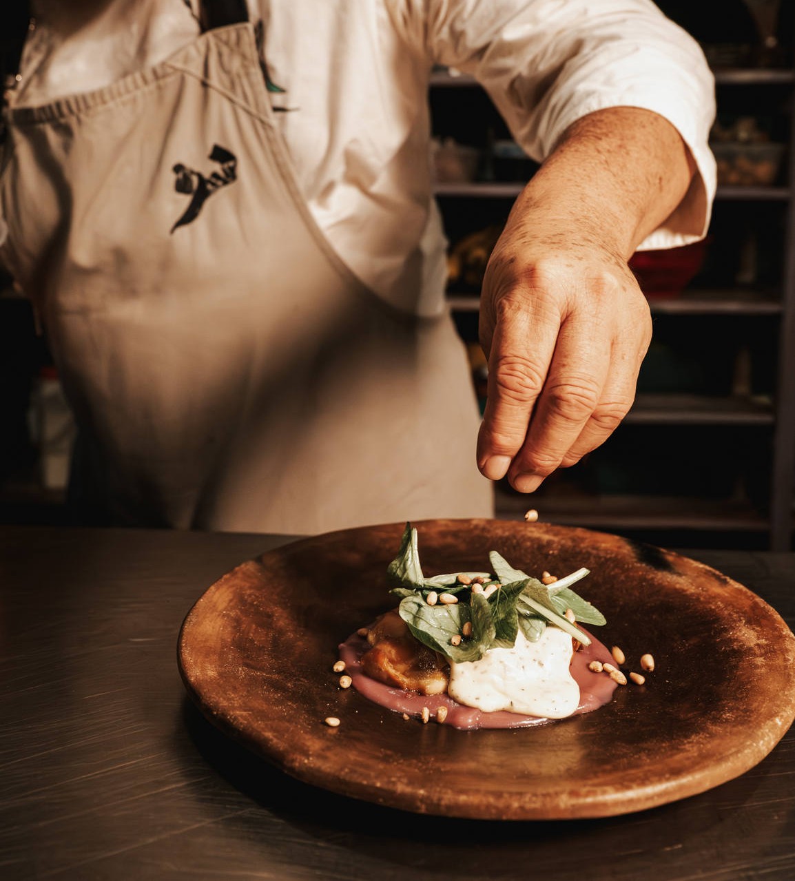 Chef preparing fish