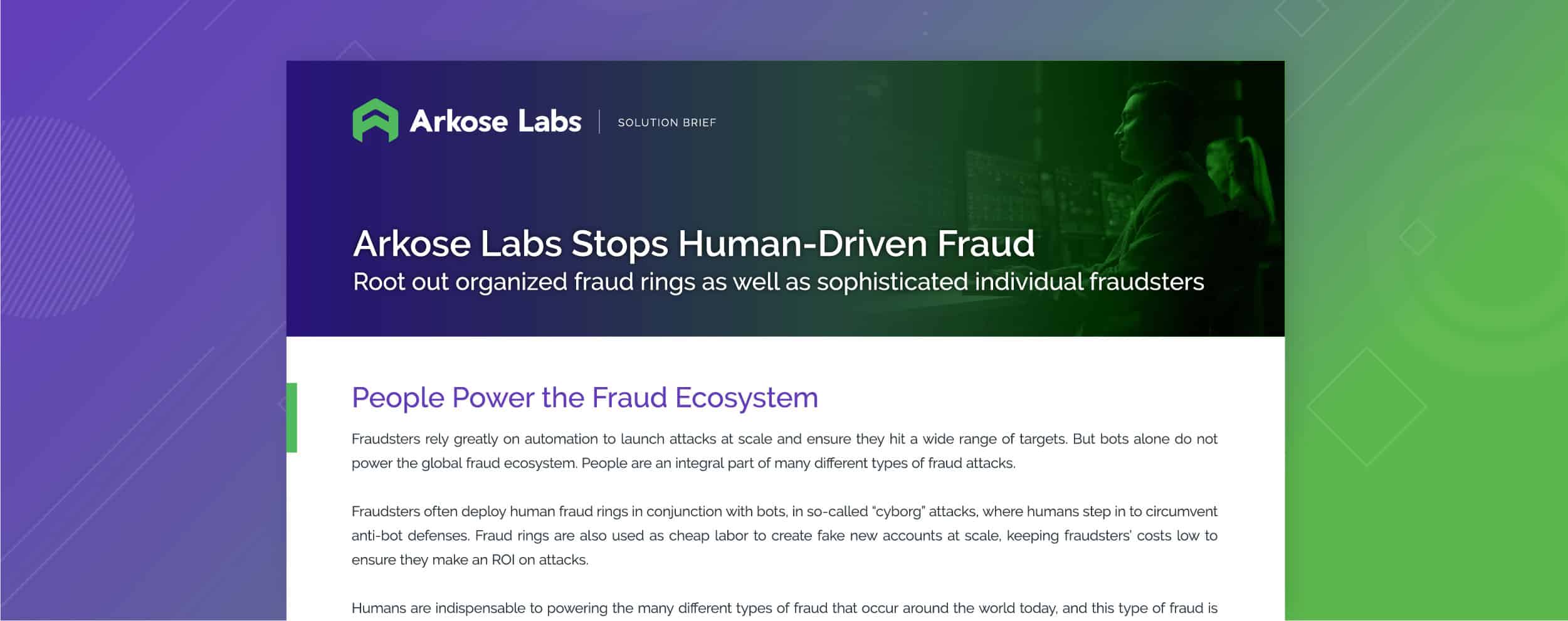 Stop Human-Driven Fraud solution brief