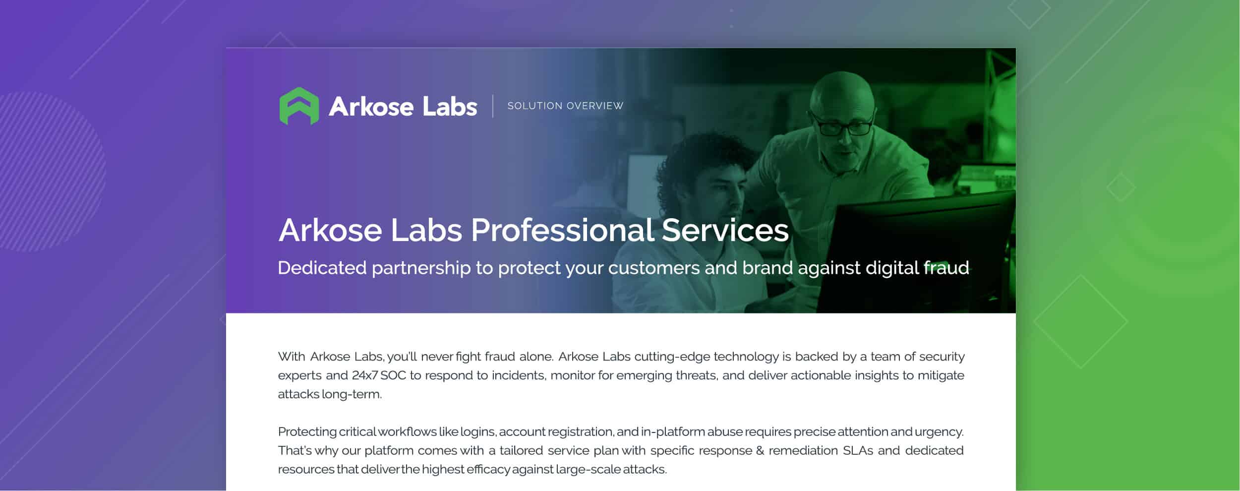Professional Services to Support Your Success Using Arkose Labs