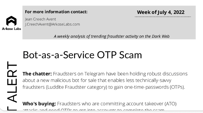 Fraud Threat Alert: Bot-as-a-Service OTP Fraud