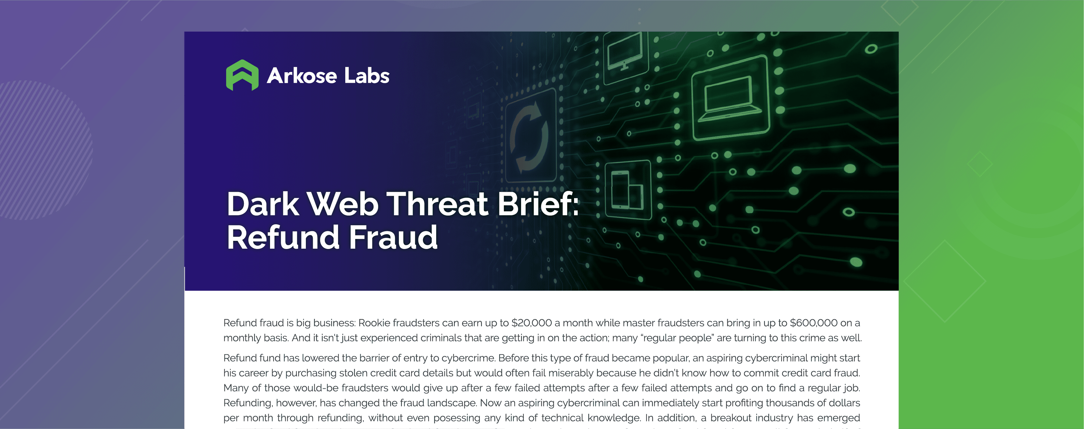 Dark Web Threat Brief: Refund Fraud
