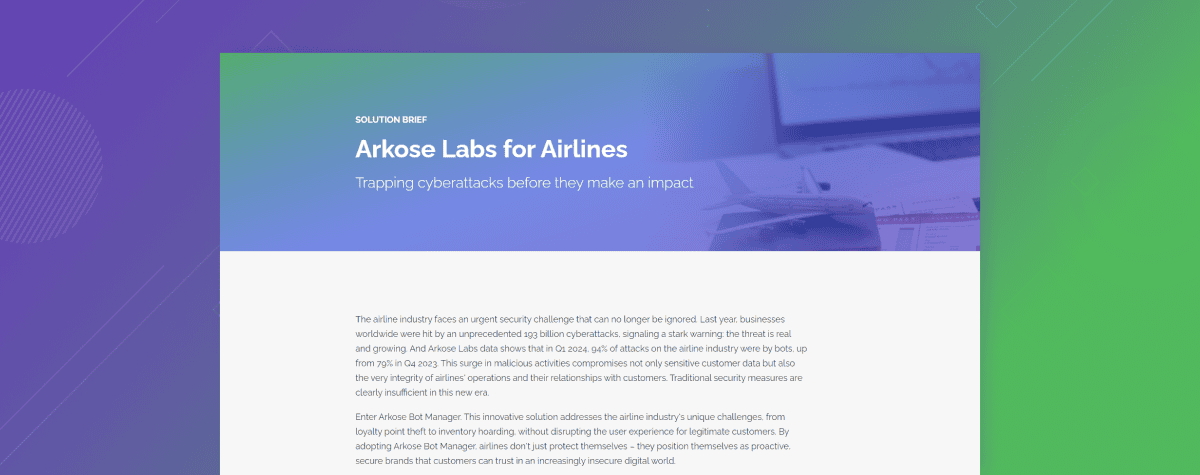 Arkose Labs in Airline