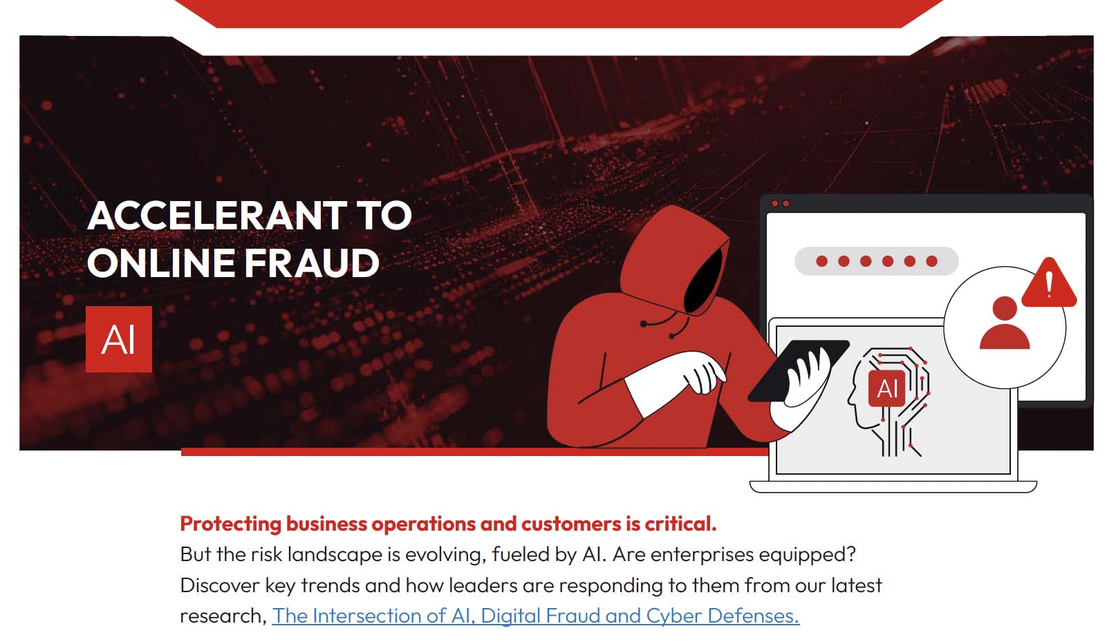 AI Accelerant to online fraud infographic cover image