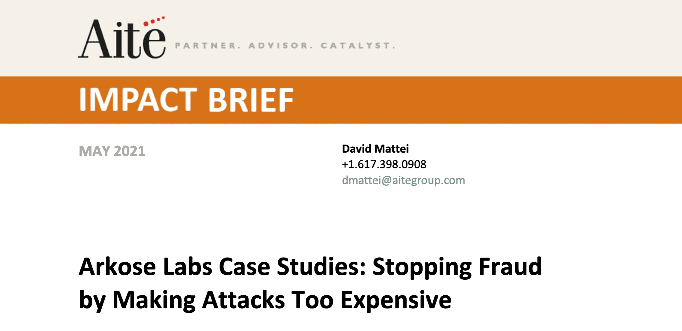 Aite Report: Stopping Fraud by Making It Too Expensive