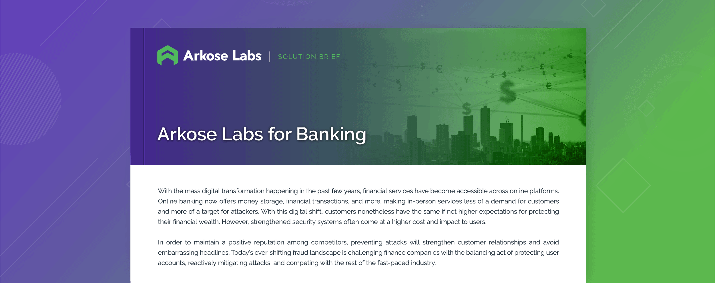 Solution Brief - Arkose Labs for Banking