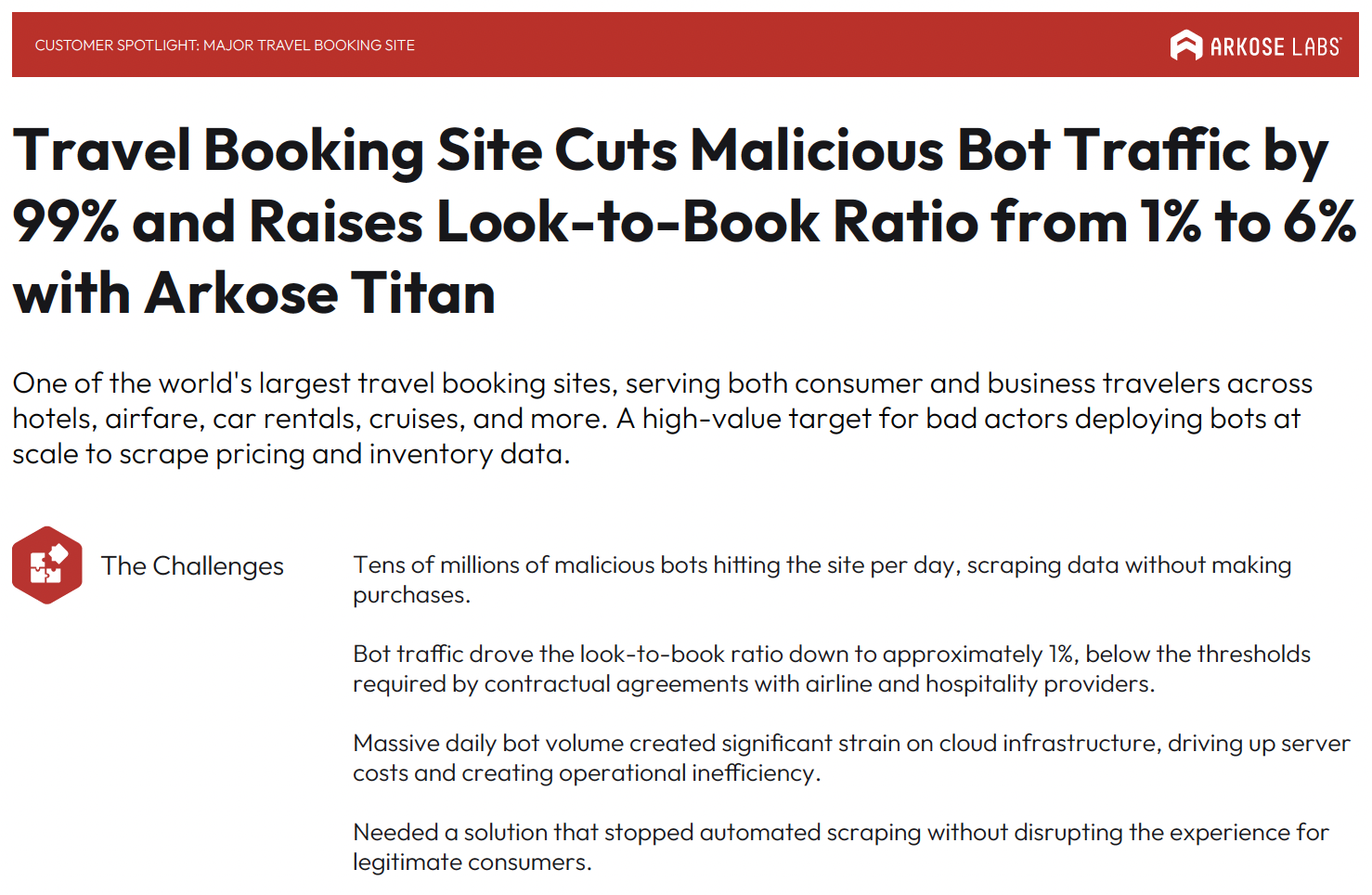 Travel Booking Site Cuts Malicious Bot Traffic by 99% Case Study