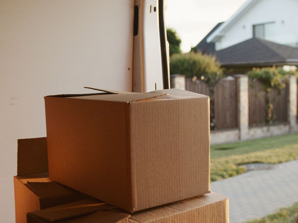 Junk Removal — packed boxes in a van